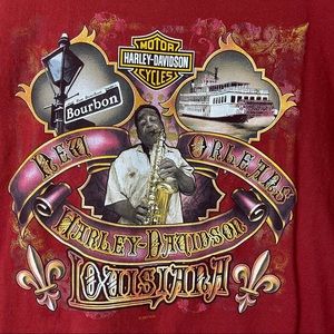 Harley Davidson Short Sleeve Tee Rumble Vintage Motorcycle Front Screen Print